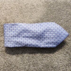 Hugo Boss Blue and Purple Polka Dot Geometric Pattern Neck Tie Silk